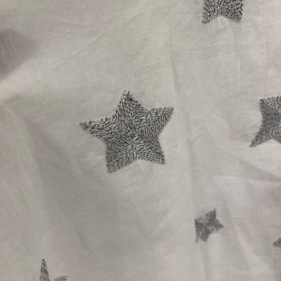 Soft Surroundings Star Embroidered Tunic Roll Tab Sleeves Top Size M - Picture 2 of 10